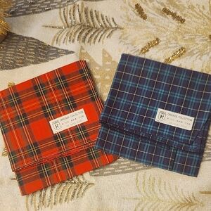 Original Collection 100% Cotton Plaid Scraves Handkerchiefs 16.5" X 16.5" NWT